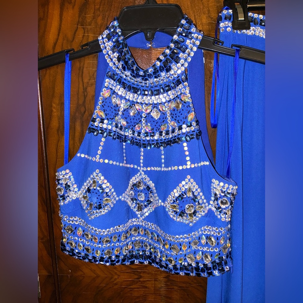 Chicas 2 pc Prom Maxi Skirt & Halter Top Size S - Picture 2 of 16